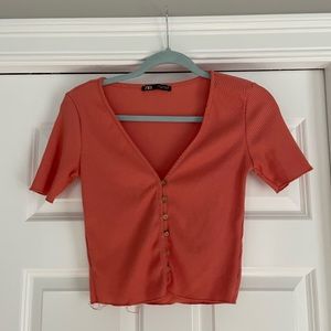 Zara button up tee